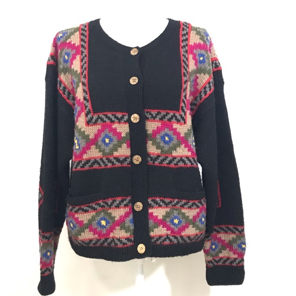 L.L. Bean Sweaters - Vintage LL Bean Wool Southwest Aztec Cardigan L